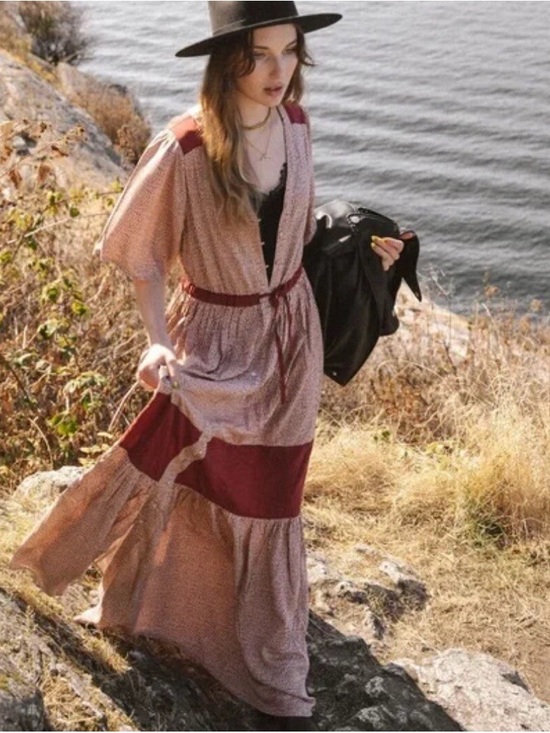 Jackson Rowe Dresses & Skirts - Jackson Rowe Bahama Dress In Juno Print Medium Red Maxi 
Bohemian Patchwork